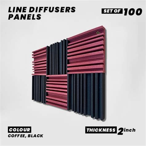 Line Diffusers Panels - Set of 100 | 1 Sqft, 2" Thick | 50 Density | P ...