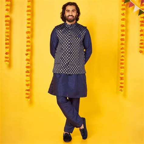 Nay Silk Kurta With Bandi Pajama Set For Father-Son