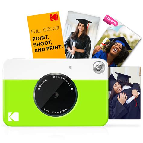 Kodak Printomatic Digital Instant Print Camera (Neon Green), Full Color ...