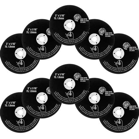 M-jump 10 PCS CUT OFF WHEELS 3" x 1/16" x 3/8" - For Cutting All Steel ...
