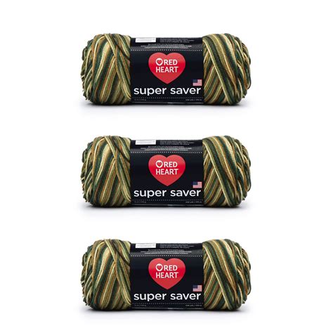 Buy Red Heart Super Saver Yarn, 3 Pack, Woodsy 3 Count Online at ...