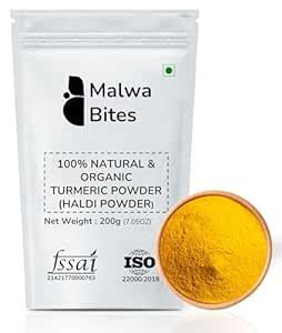 Malwa Bitesᵀᴹ Organic Turmeric/Haldi Powder 400gm (200gm pack of 2 ...