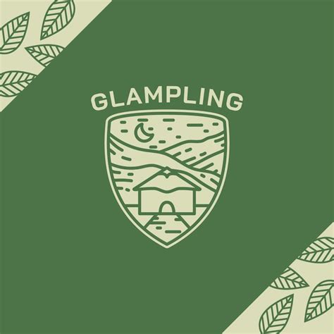 Handgezeichnete Glamping-Logo-Vorlage | Kostenlose Vektor