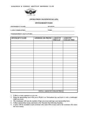 Swim A Thon Pledge Form Template - Fill and Sign Printable Template Online