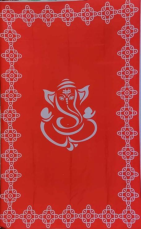 Zeonely Mart Ganesh Backdrop Cloth for All Festivals, Red Ganesh ...