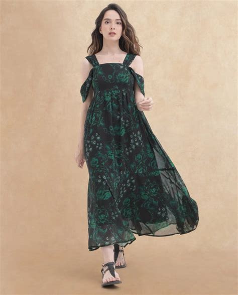 Rareism Women's Groves Black Polyester Blend Shoulder Strap Floral Pri