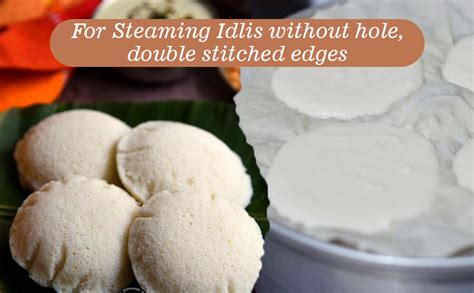 WUD Unbleached Muslin Idli Cloth 4 Round Pieces for Steaming Idlis ...