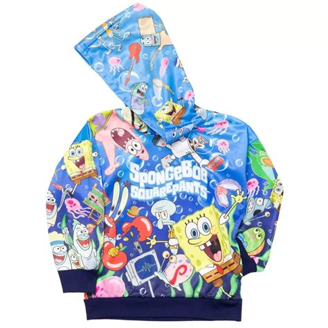 Buy SpongeBob SquarePants Squidward Patrick Big Boys Fleece Pullover ...
