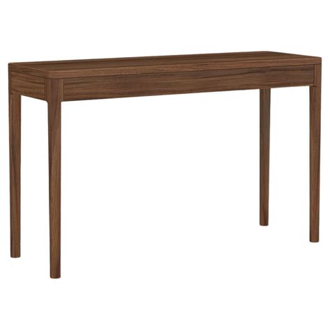 Modern Minimalist Rectangular Console Table Walnut Wood and Brushed ...