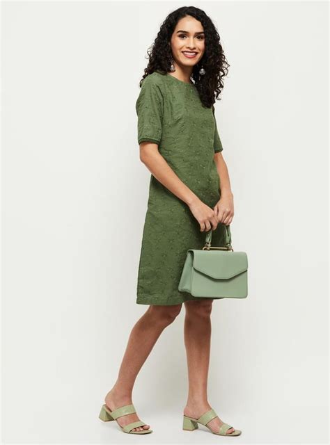 Buy Women Schiffli Embroidered A-Line Dress Online at just Rs. 999.0 ...