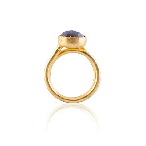 Handcrafted Silver Gold Plated Labrodorite Ring – Adore Jewels