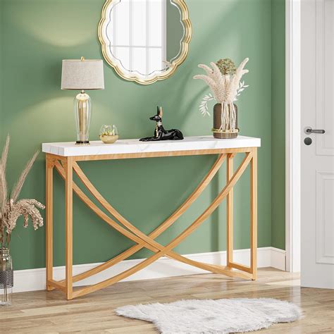 Amazon.com: Tribesigns Entryway Console Table with 43 inch White Faux ...