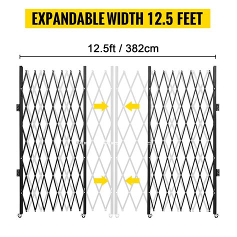 VEVOR Double Folding Security Gate, 198 cm H x 366 cm W Folding Door ...