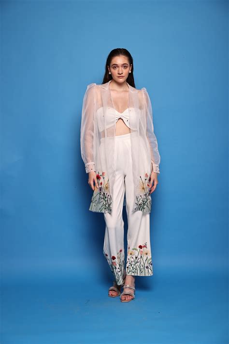 Oasis - Embroidered co-ord set with transy jacket – Ribelle Online