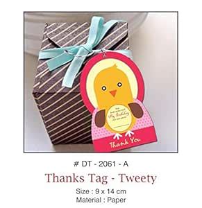 Pretty Paper Designer Paper Thanks Tag-Tweety_Pack of 10 (9 X 14 cm ...