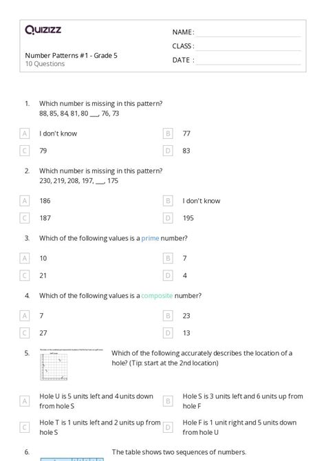 Image result for Numeric Patterns Grade 5