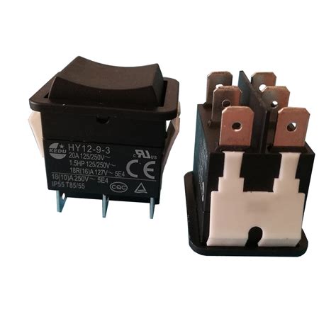 Buy 2Pc KEDU HY12-9-3 6 Pin Industrial Electric Rocker Switch 125V ...