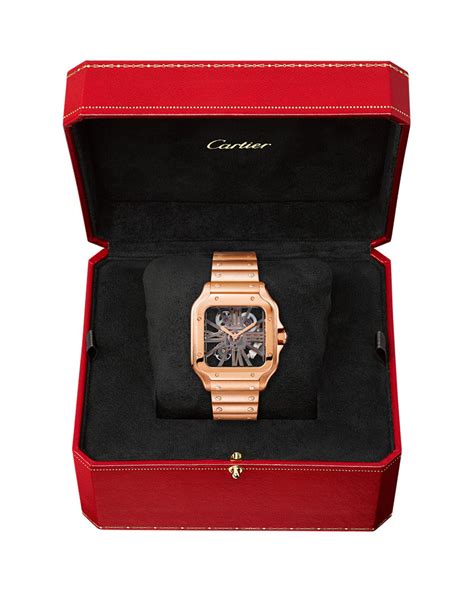Cartier - Santos De Cartier Skeleton Large Manual Rose Gold ...