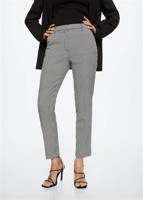 Skinny houndstooth suit trousers - Women | MANGO Montenegro