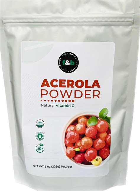 Amazon.com: f&b superfoods Pure Organic Acerola Cherry Powder (8oz ...