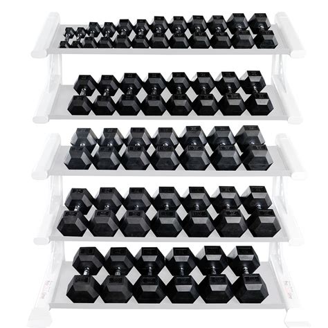 5-100 lb. Rubber Hex Dumbbell Set - SDRS2100