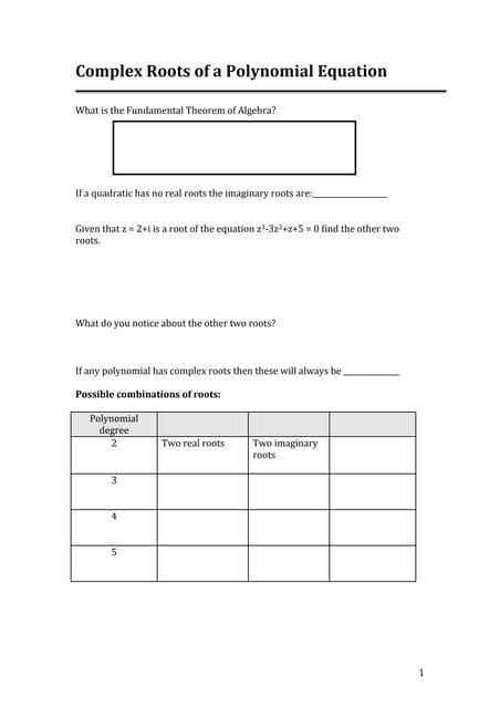 Image result for Complex Polynomial Roots Notes