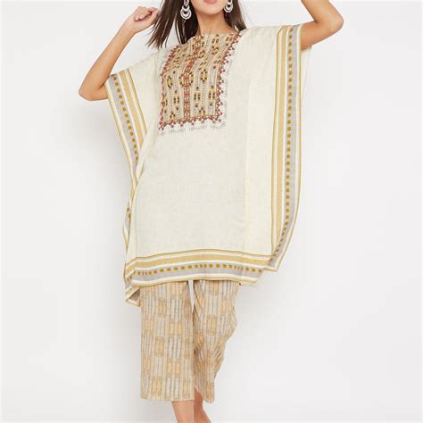 Trendy White Kurta for Women | Kaftan Style, Hand Embroidered – The ...