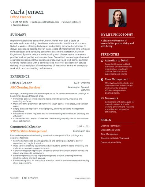 3 Successful Office Cleaner Resume Examples And Writing Tips for 2024