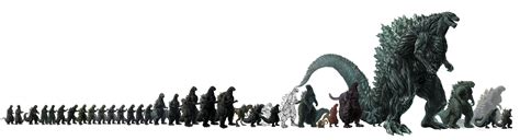 Godzilla Size Chart ArtStation 1954 2019 GODZILLA SIZE CHART