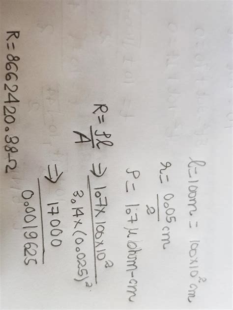 11. Find the resistance of 100 metres of copper wire 0.05 cm in ...