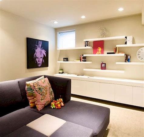 Staggered Floating Shelves Living Room at Susan Guthrie blog