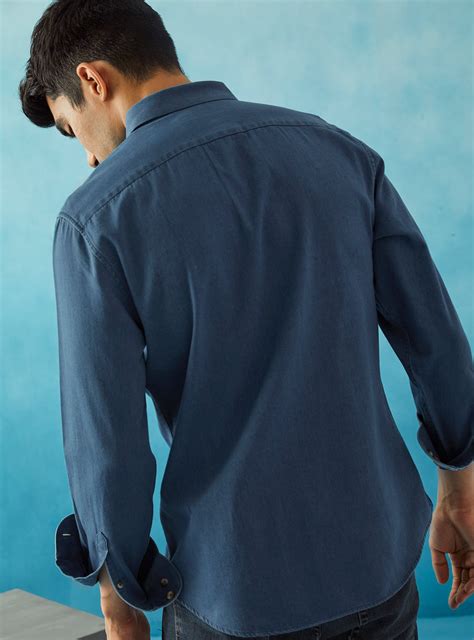 Buy Cobalt Indigo Shirt | Semi Formal Indigo Solid Shirts for Men ...