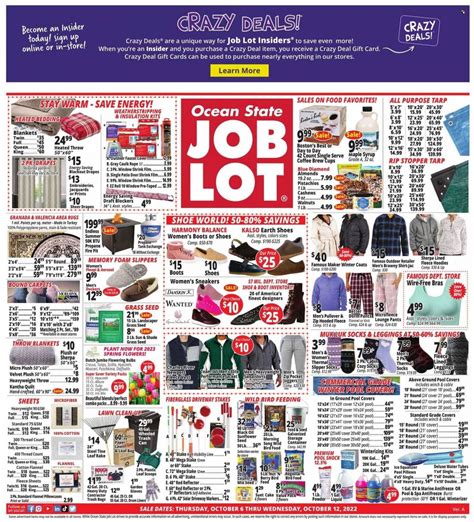 Ocean State Job Lot (CT, MA, ME, NH, NJ, NY, RI, VT) Weekly Ad Flyer ...