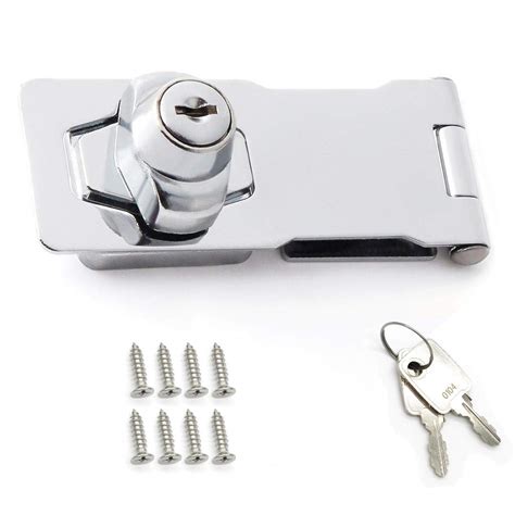4 inch Keyed Hasp Lock， Twist Knob Keyed Locking Hasp for Doors ...