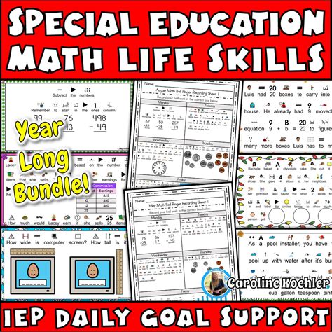 Math Special Education Curriculum Life Skills | Year Long Life Skills ...