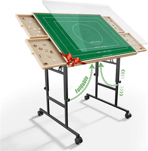 Amazon.com: Puzzle Table with Drawers for Adults - Jigsaw Puzzle Table ...