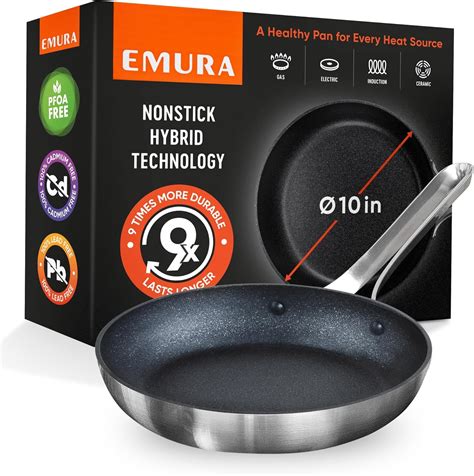 Emura Non-Stick Frying pan | 26cm Premium cookware pan | Aluminum with ...