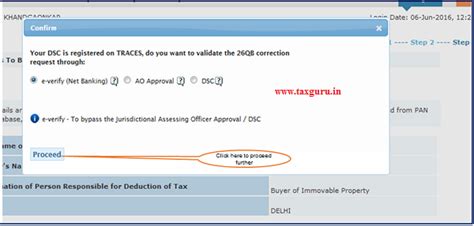 Procedure for Online Correction in Form 26QB on TRACES