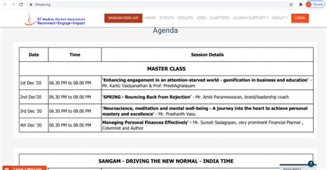 IITM Alumni Association to conduct great Sangam online @2021