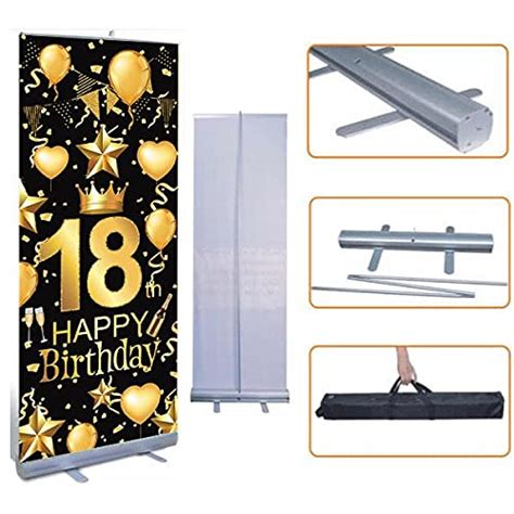 Buy 18th Birthday Customized Welcome Banner Roll up Standee (with stand ...
