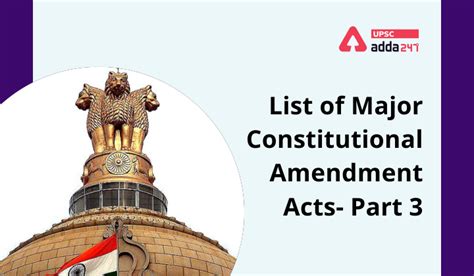 List of Major Constitutional Amendment Acts- Part 3