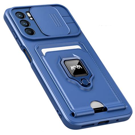 Kapa Bisen Back Cover for Oppo Reno 6 (5G), Inbuilt Camera Slider,Ring ...