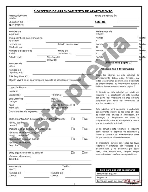 Cuestionario de Solicitud de Alquiler de Apartamento | US Legal Forms