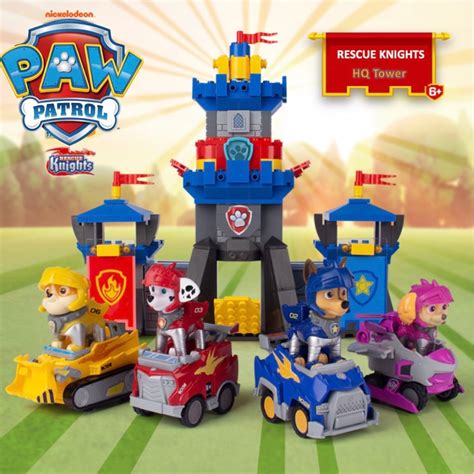 Paw Patrol Rescue Knight HQ Building Block with Vehicles Playset Paw ...