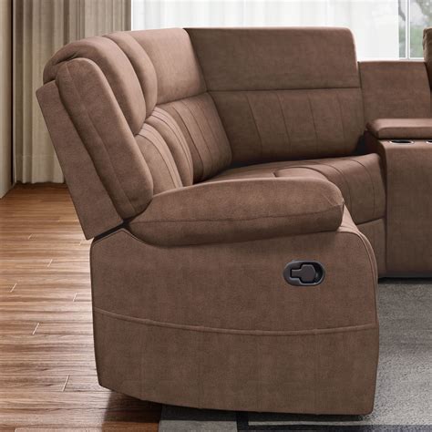 Buy Denver Fabric 5-Seater Manual Recliner Set - Brown from Home Centre ...