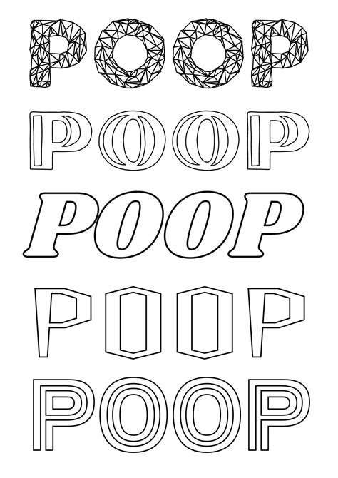 Poop Poo Coloring Clipart Cartoon Pile Vector Stinky Emoji Character ...