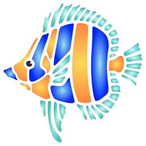 Buy Fish Stencil - 16.5 x 16.5cm (L) - Reusable Sea Ocean Nautical ...