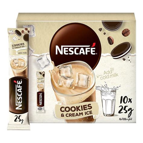 Nescafe Ice Cookies & Cream 25g 10 Sachets 250g : Amazon.in: Grocery ...