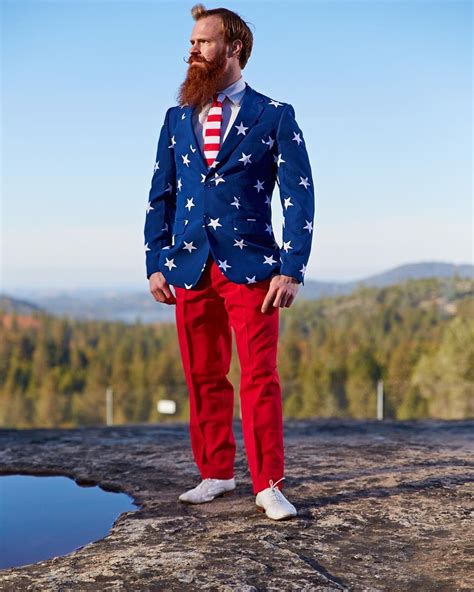 Americana suit from OppoSuits. Photo by @plaidipus | American flag suit ...