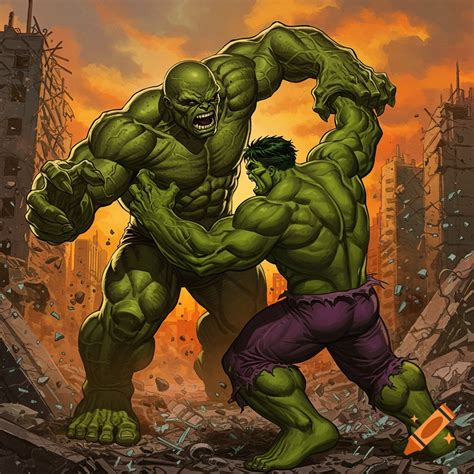 Abomination vs Hulk on Craiyon